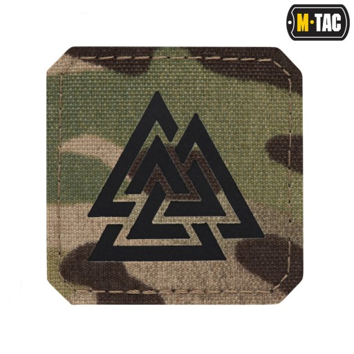 VELCRO NÁŠIVA LASEROVÝ VÝROBNÝ SYMBOL VALKNUT M-TAC BLACK-MULTICAM