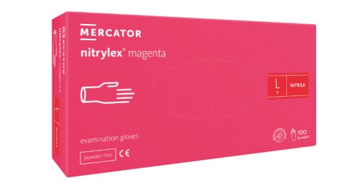 RUŽOVÉ MERCATOR NITRYLEX diagnostické rukavice MAGENTA 100 ks veľ