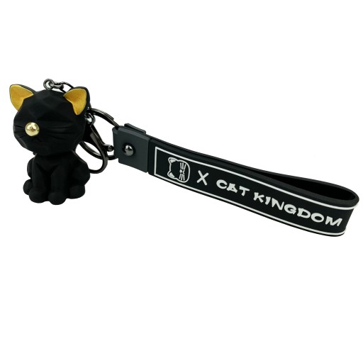 KEYRING Keychain Black cat Animal