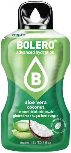 Bolero Drink so stéviou, BEZ CUKRU, bezlepková prášková príchuť, ALOE + KOKOS