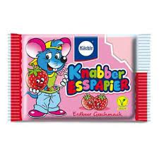 Knabber jahodový jedlý papier 25g.