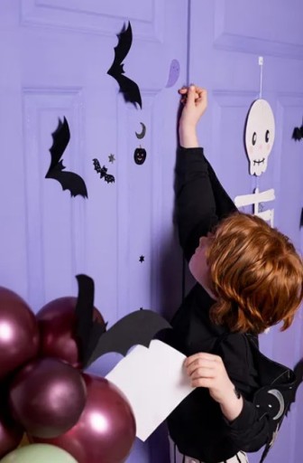 PAPIEROVÁ DEKORÁCIA ČIERNY NETOP ČIERNY NA HALLOWEENSKÉ NARODENINY 6 KS