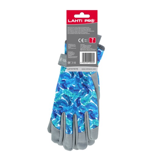 RUKAVICE Z SYNTETICKEJ KOŽE. KVETY L272707P, KARTA, 7, C