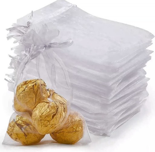 ORGANZOVÁ TAŠKA 19x30 VEĽKÁ x10 na svadobné prijímanie sladkosti tylová organza