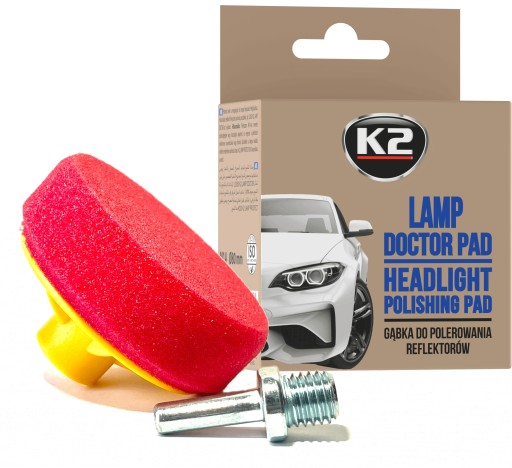 K2 - Lamp doctor Pad - hubka na leštenie svetlometov s adaptérom