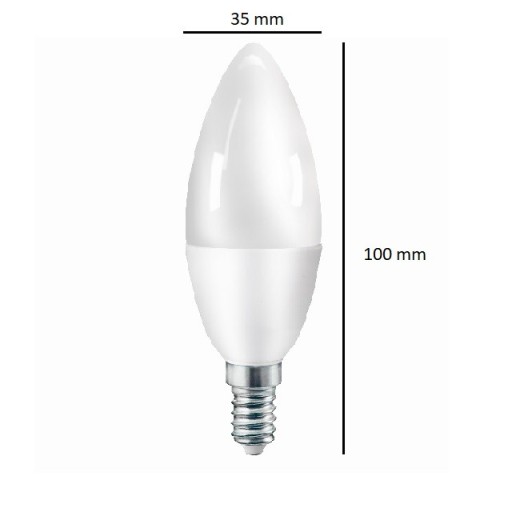 C35 LED žiarovka 230V 7w 6500k E14 610lm Sviečka