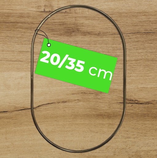 Kovový prsteň na lapač snov a makramé, OVÁL, ZLATÝ LESK, 20 cm x 35
