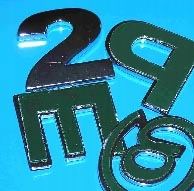 CHROME 3D LIST 29MM x 2,8cm JEDNODUCHÉ PÍSMO