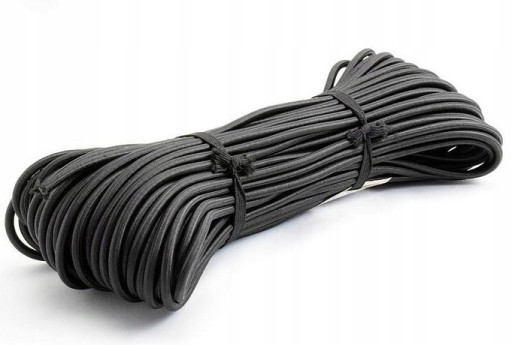 Okrúhla pletená elastická gumová šnúra 5 mm - čierna