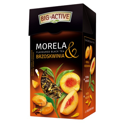 BIG ACTIVE čierny listový čaj ochutený MARHUĽOU A BROSKYŇOU 80g