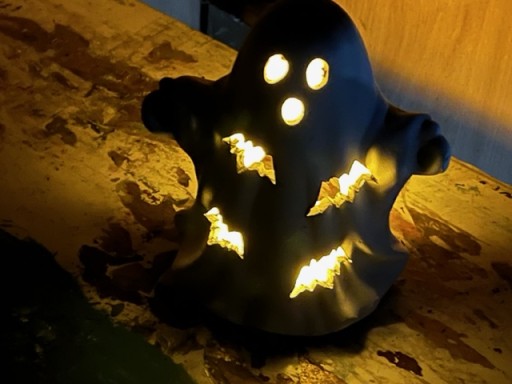 LAMPION Ghost keramika Halloweensky STOJAN NA SVIEČKU 20CM