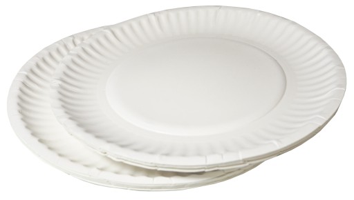 Jednorazový riad Papierové taniere, biele, 18 cm, 100 ks