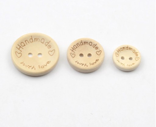 Ručne vyrobený s láskou drevený gombík 20mm, 2cm Eco