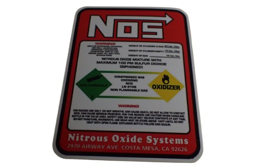 NÁLEPKA NOS NITRO OXIDE SYSTEMS 7,2 x 9,5 cm