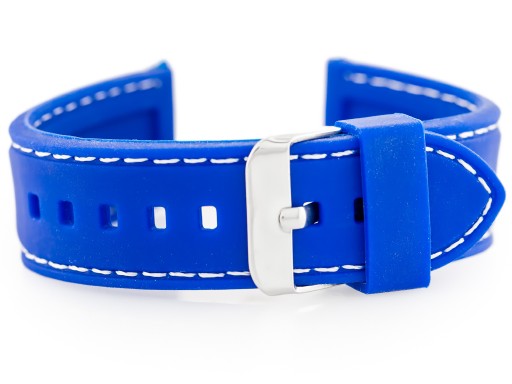 Modrý 24 mm prešívaný remienok na hodinky