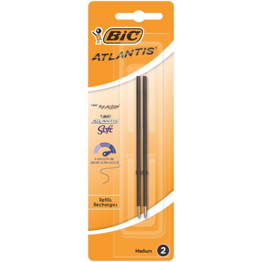 BIC SÚPRAVA NÁPLNÍ ATLANTIS S mäkkou reakciou, ČIERNA x2
