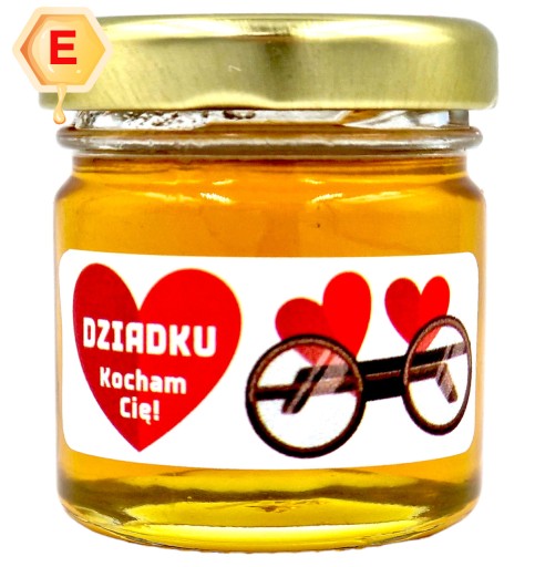 MEDOVÝ mini med BABIČKOVÝ DEŇ v tégliku 40g s nálepkou DEDKO MILUJEM ŤA