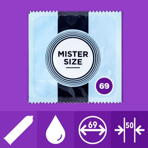 VEĽKOSŤ MISTER KONDÓMY VEĽMI VEĽKÉ XXL 69MM 3KS