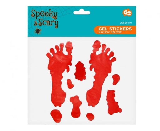 Gélové nálepky Krvavé nohy na Halloweenske sklo na okná Jednoduchá aplikácia