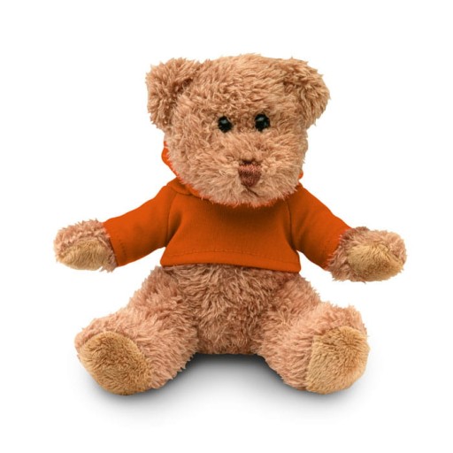 MASKOT PLYŠOVÝ MEDVEĎ V MIKINE S KAPUCNOU, biela