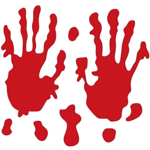 DEKORÁCIA HALLOWEENSKÉ okno Krvavé ruky GÉL
