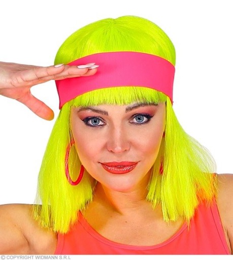 NEON RUŽOVÝ MATERIÁL ČELENKA NEON DISCO