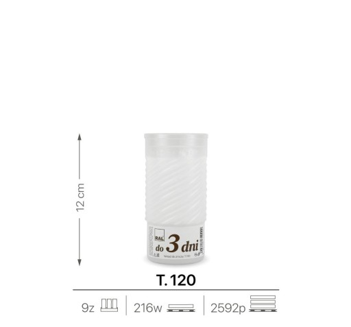 Vložka na sviečku 12 cm na 3 dni T. 120 tradičný