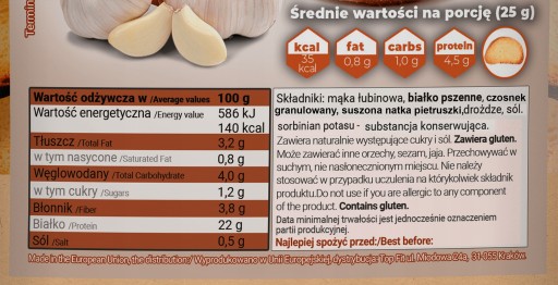 Keto Products Mini sucháre s cesnakovou príchuťou
