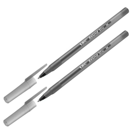 KANCELÁRSKE PERO BIC okrúhle STIC, ČIERNA, 2 ks KRK