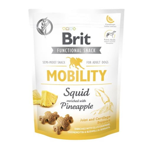 BRIT MOBILITY funkčná pochúťka pre psov Kalmáre s ananásom 150g