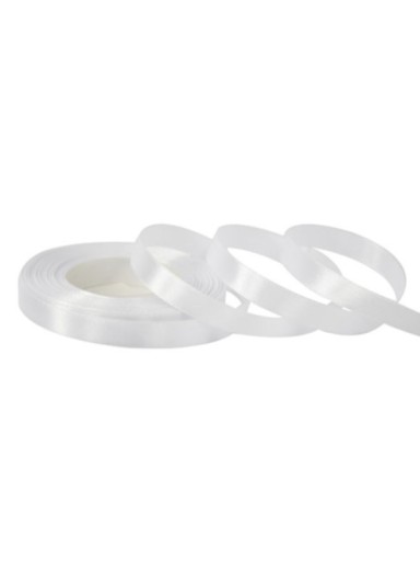 Saténová stuha 1,2 cm x 35 y hladká, biela
