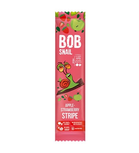 BOB SNAIL OVOCNÁ SNACK JABLKO JAHODA BEZ PRIDANÉHO CUKRU 14g