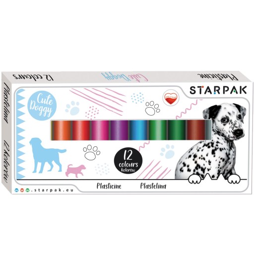 Plastelína 12 farieb Cuties Psy STARPAK