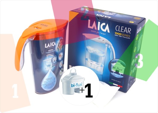 FILTRAČNÁ KONVIČKA + 1x ČÍRA NÁPLŇ BI-FLUX LAICA