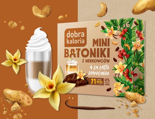 Zdravé tyčinky Mini LATTE Kešu oriešky Hrozienka 0 Cukor Dobrá kalória