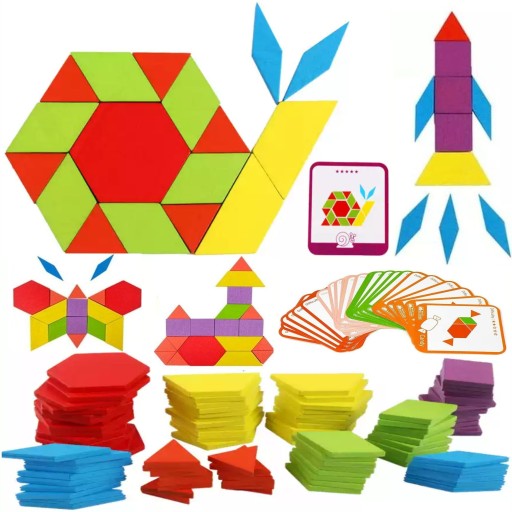 DREVENÉ BLOKY MONTESSORI PUZZLE 155 kusov