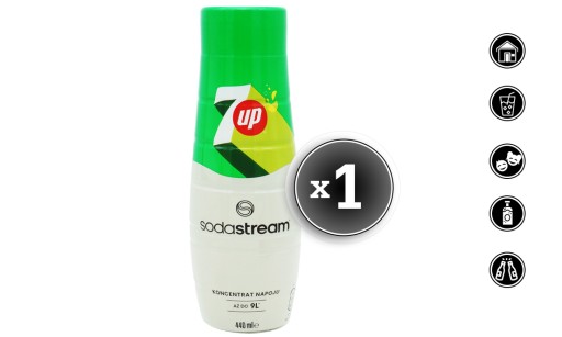 KONCENTRÁT SIRUP 7 UP PRE SODASTREAM SATURATOR NÁPOJ 9L so 440ml