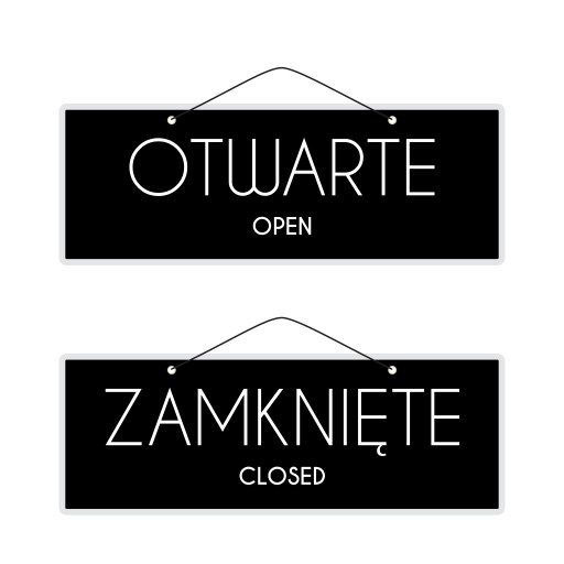 Laminovaný nápis OTVORENÉ ZATVORENÉ-OTVORENÉ/ZATVORENÉ
