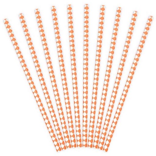 Papierové slamky KARO, oranžové, 10 ks