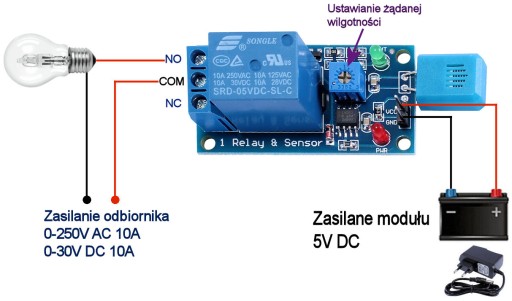 Modul relé snímača vlhkosti vzduchu 5V