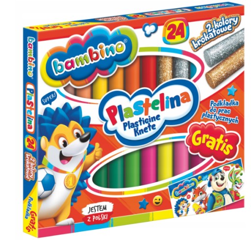 Bambino školská plastelína 24 farieb + podložka