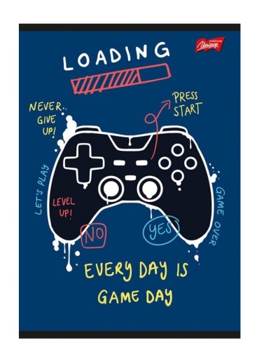 Zápisník A5, 16 listov, mriežka GAMEPAD 9928