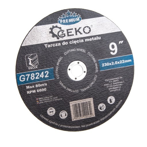 Kovový rezací kotúč s hrúbkou 230 mm. 2mm INOX Geko