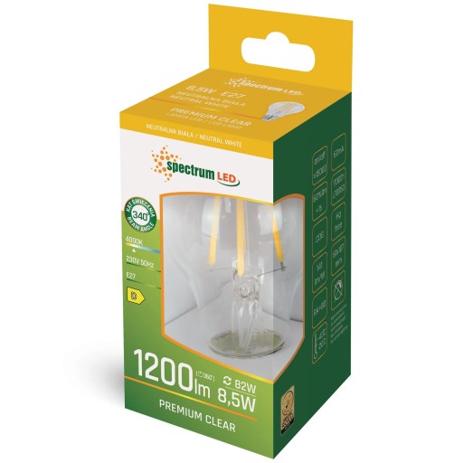 NEUTRÁLNA LED ŽIAROVKA E-27 230V 8,5W EDISON