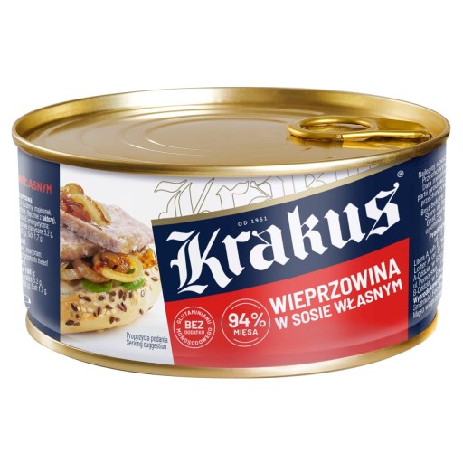 Bravčové mäso Krakus vo vlastnej omáčke, konzerva 300 g