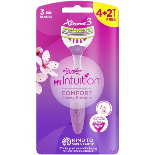 6x holiaci strojček WILKINSON Xtreme 3 My Intuition Comfort Cherry Blossom