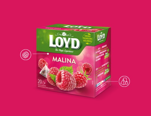 Expres ovocný čaj Divoká ruža Malina s kúskami ovocia 20T LOYD