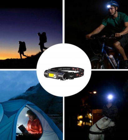 LED COB ČELOVKA MAGNETOVÁ USB ČELOVÁ LAMPA