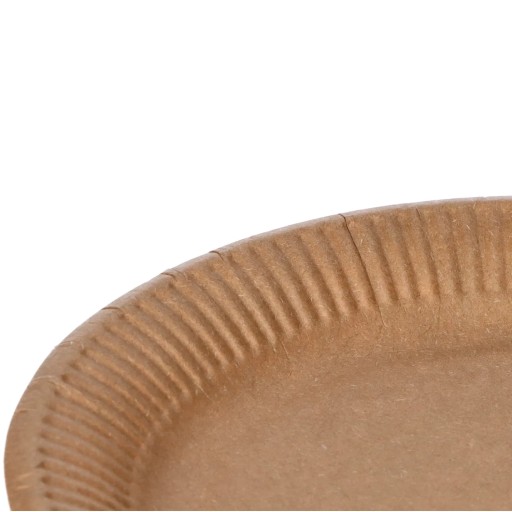 Jednorazové okrúhle kraft papierové taniere, ekologické, 18 cm, x100