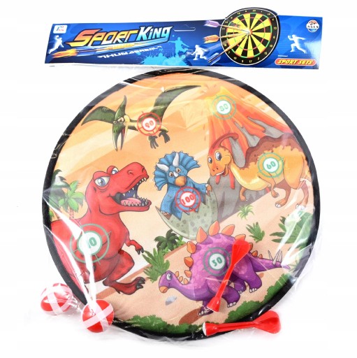 ŠÍPKY NA VELCRO ŠÍPKY BEZPEČNÝ ŠTÍT NA ŠÍPKY PRE DETI DINOSAUR